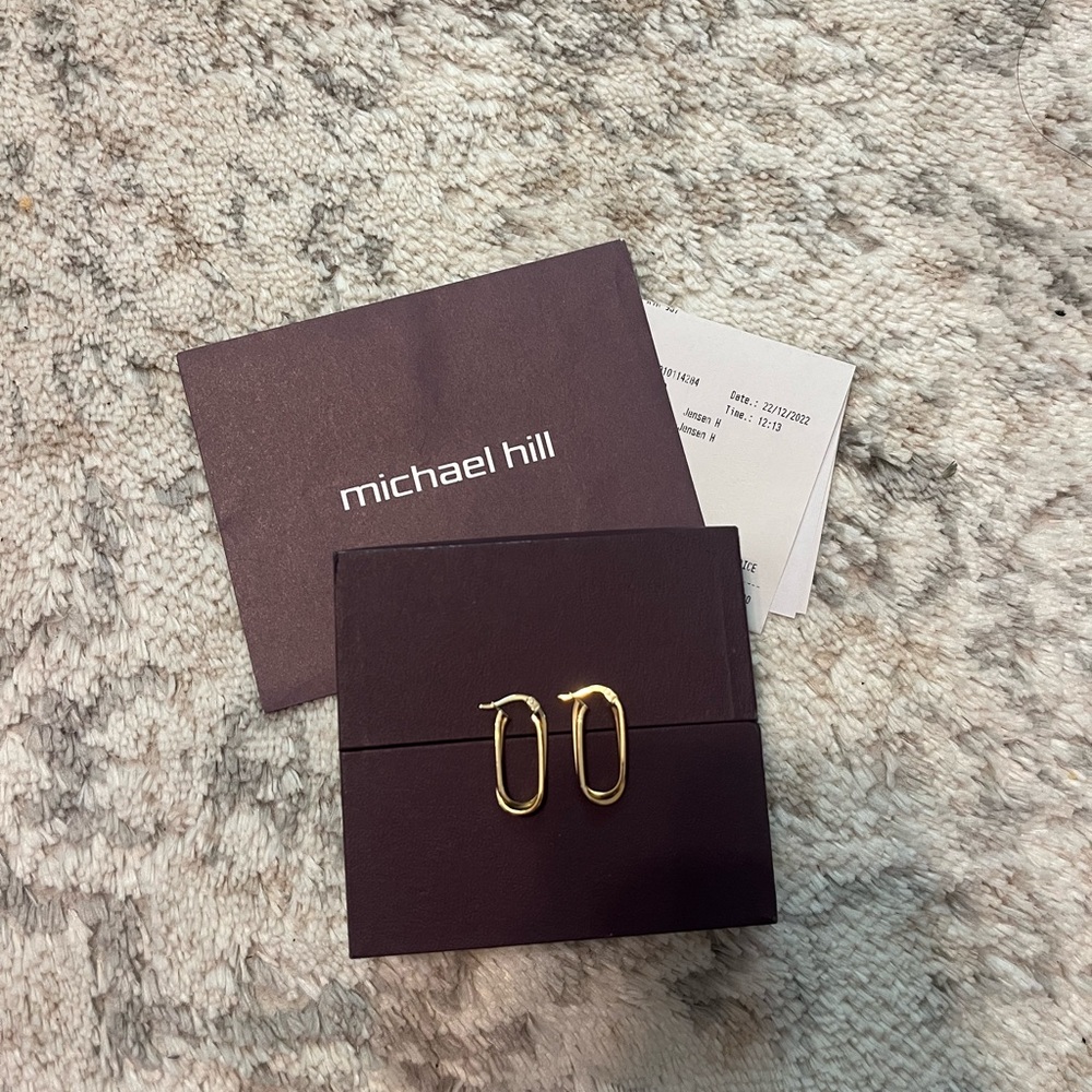 Michael Hill 10k Gold Hoop Drop Earrings - Polished Yellow Gold